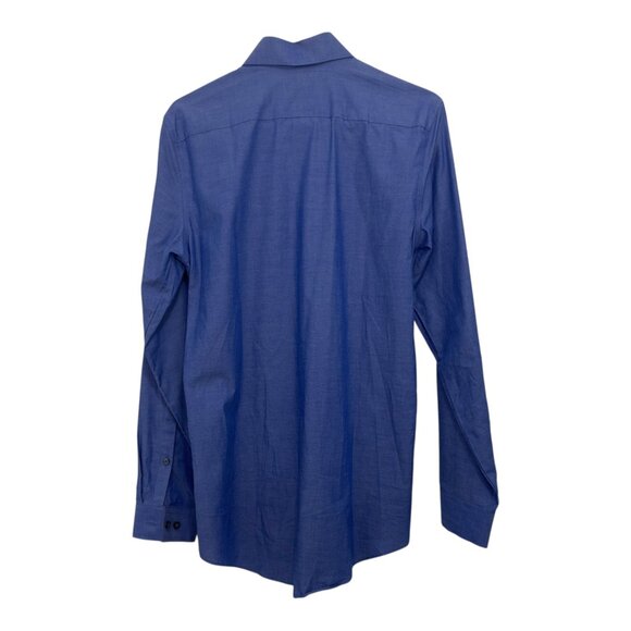 J. Ferrar Slim Fit Blue Long Sleeve Button-Up Shirt SZ Small Sleeve 100% Cotton - Picture 12 of 13